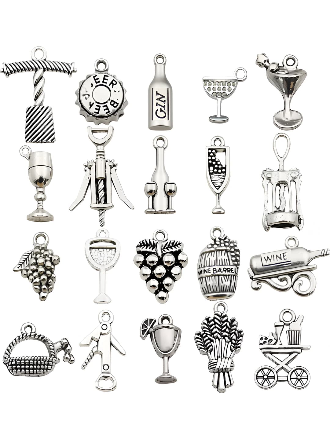 Mixed 20 pcs antique silver wine series-20 var 1 each-23.7g-sn869