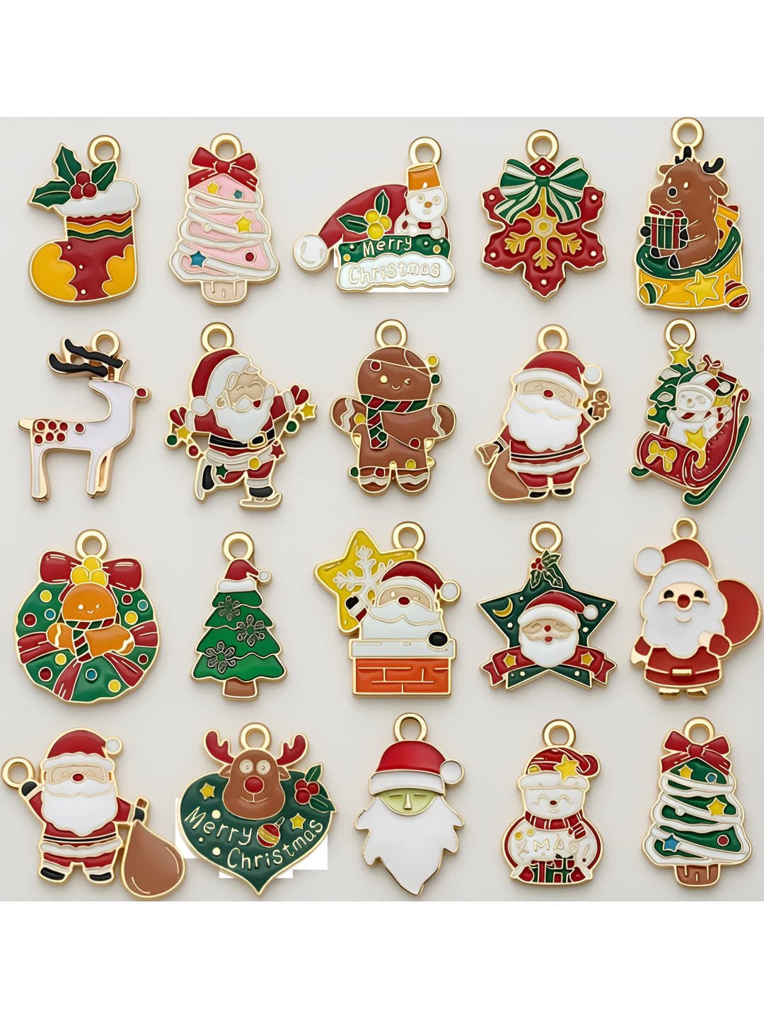 20 pcs mix, gold KC, Christmas