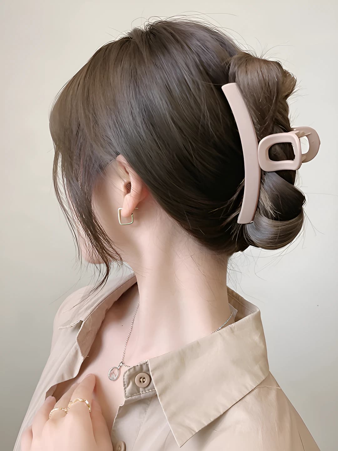 8# Small clear pearl hair clip 4*10