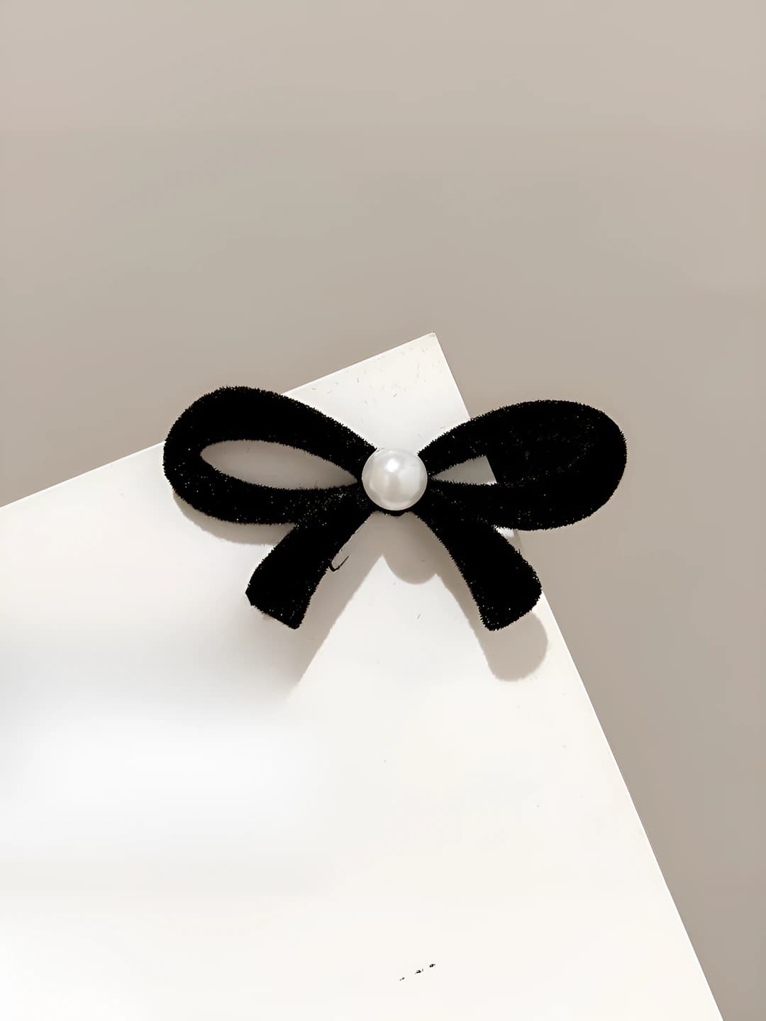 Black, pearl, bow tie, 5 cm