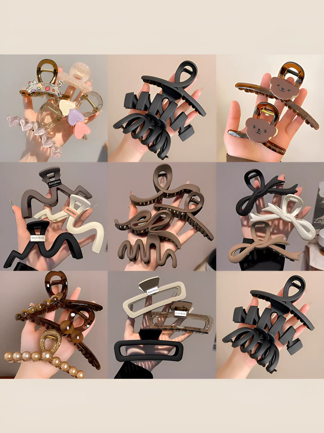 Women's hair clips and combs: 2026 acrylic, handmade, geometric (triangle, ring, line, octagon, square) shark clips in Korean style