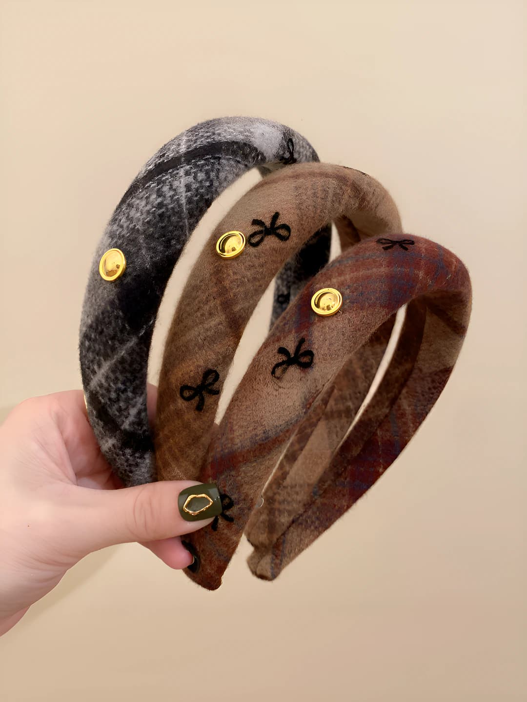 Women's plush headband in retro french style autumn-winter non-slip