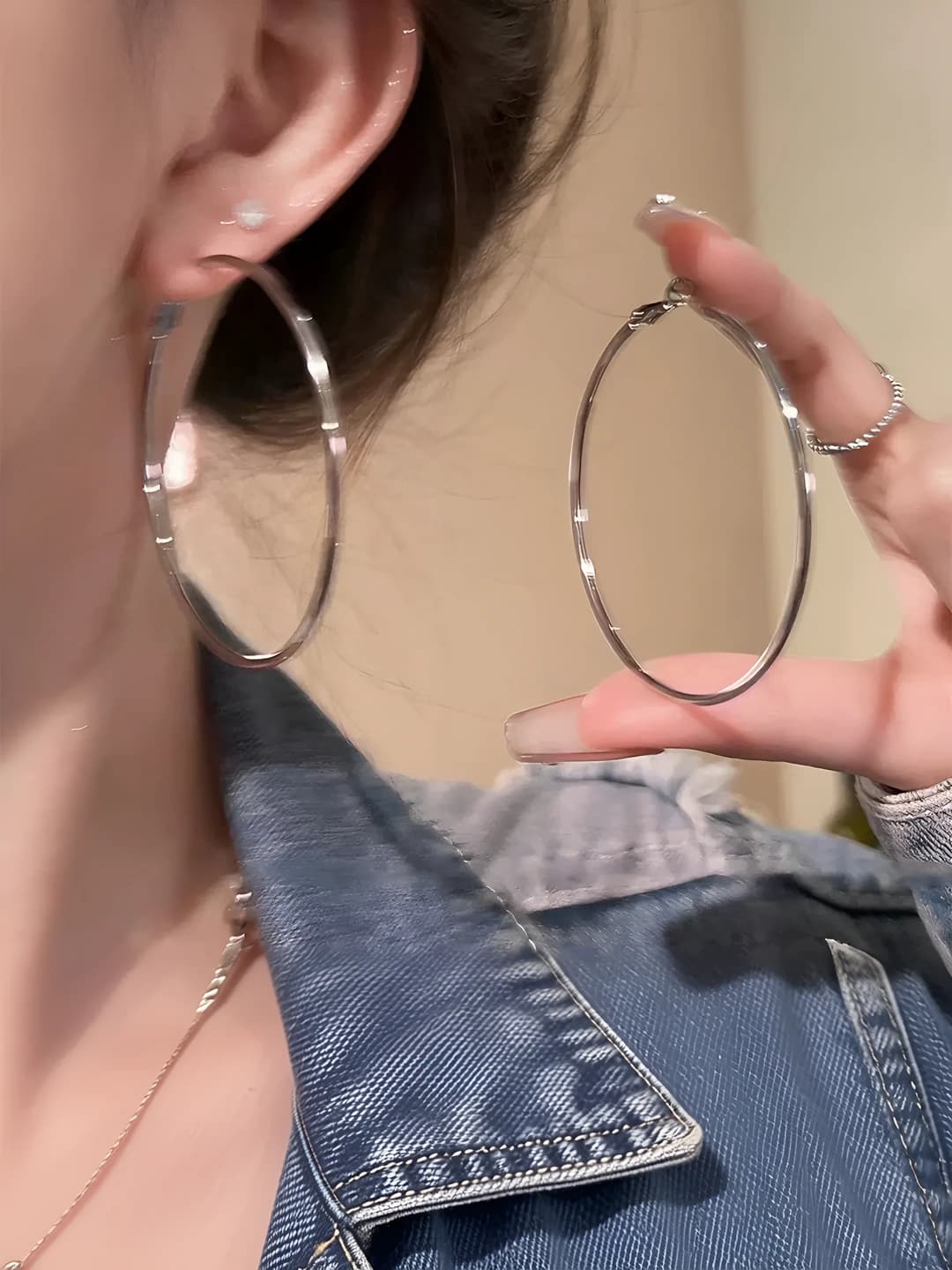 7cm серебряное тонкое кольцо