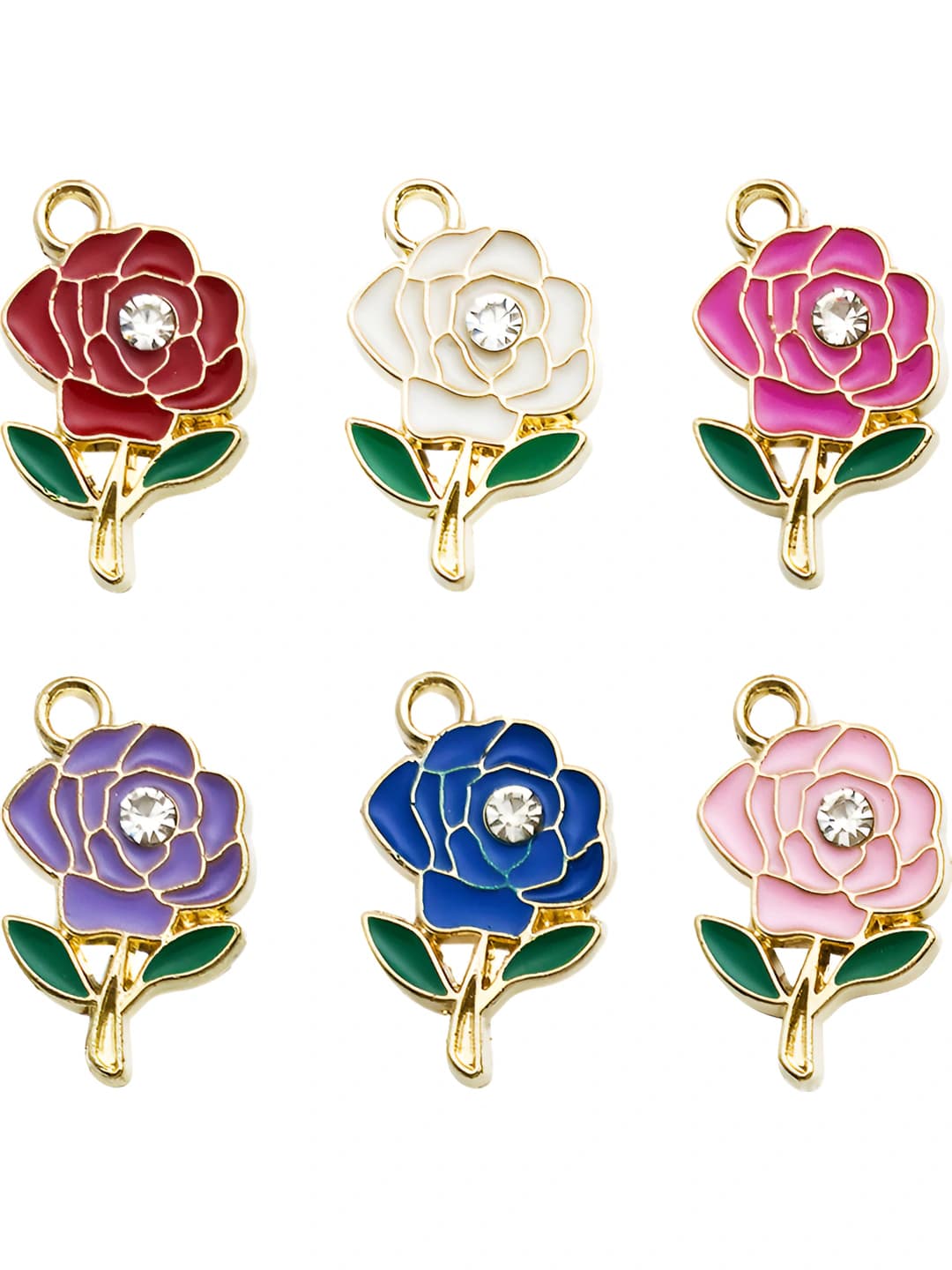 Women's DIY alloy rose charm set, epoxy resin, for jewelry and bag accessories