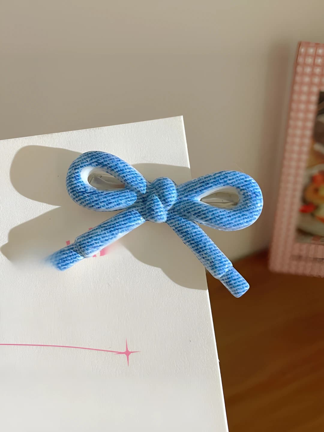 5# Bow, denim blue, 5 cm