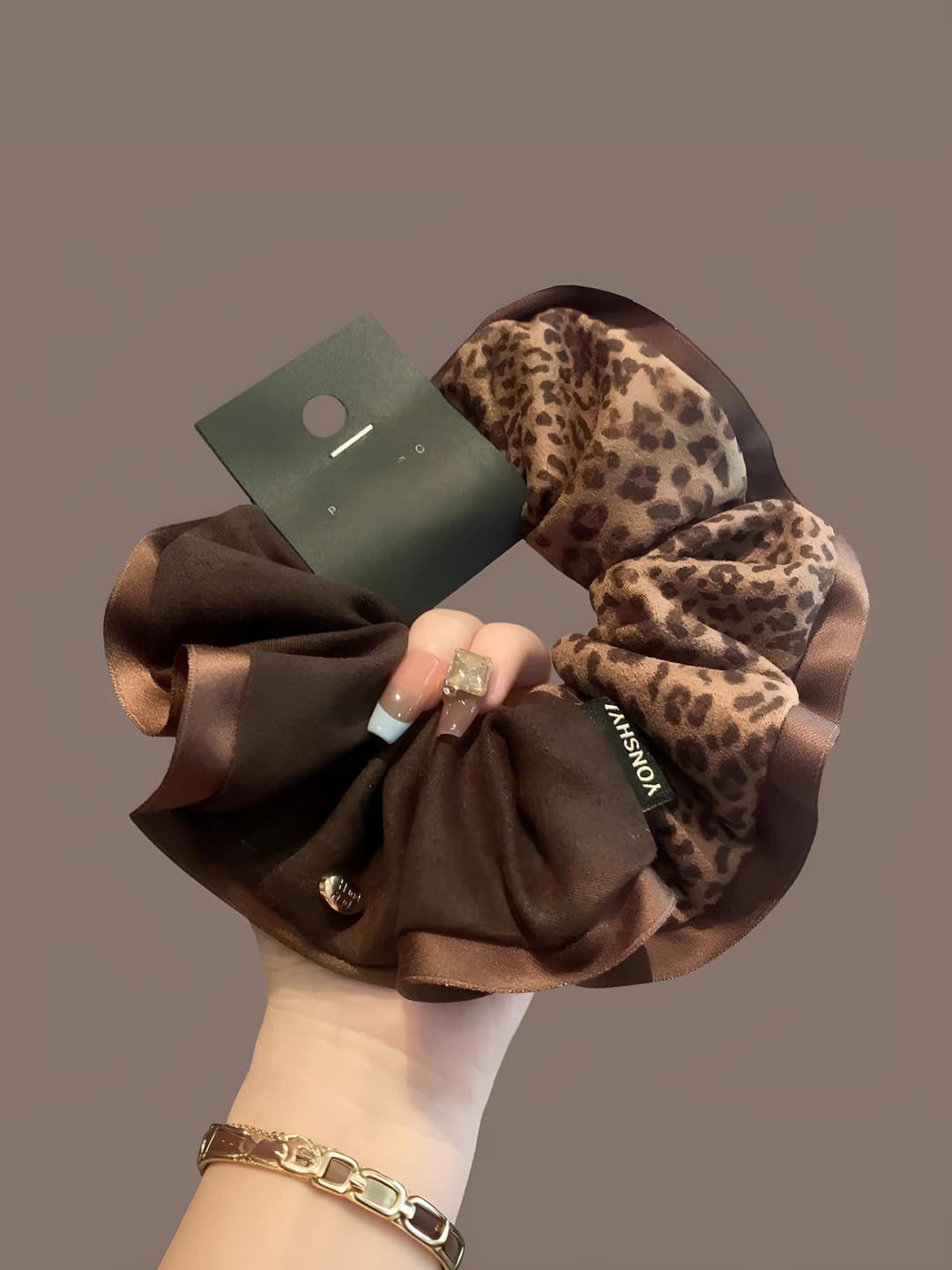 1# Leopard printli soch to'pi 13.5 cm