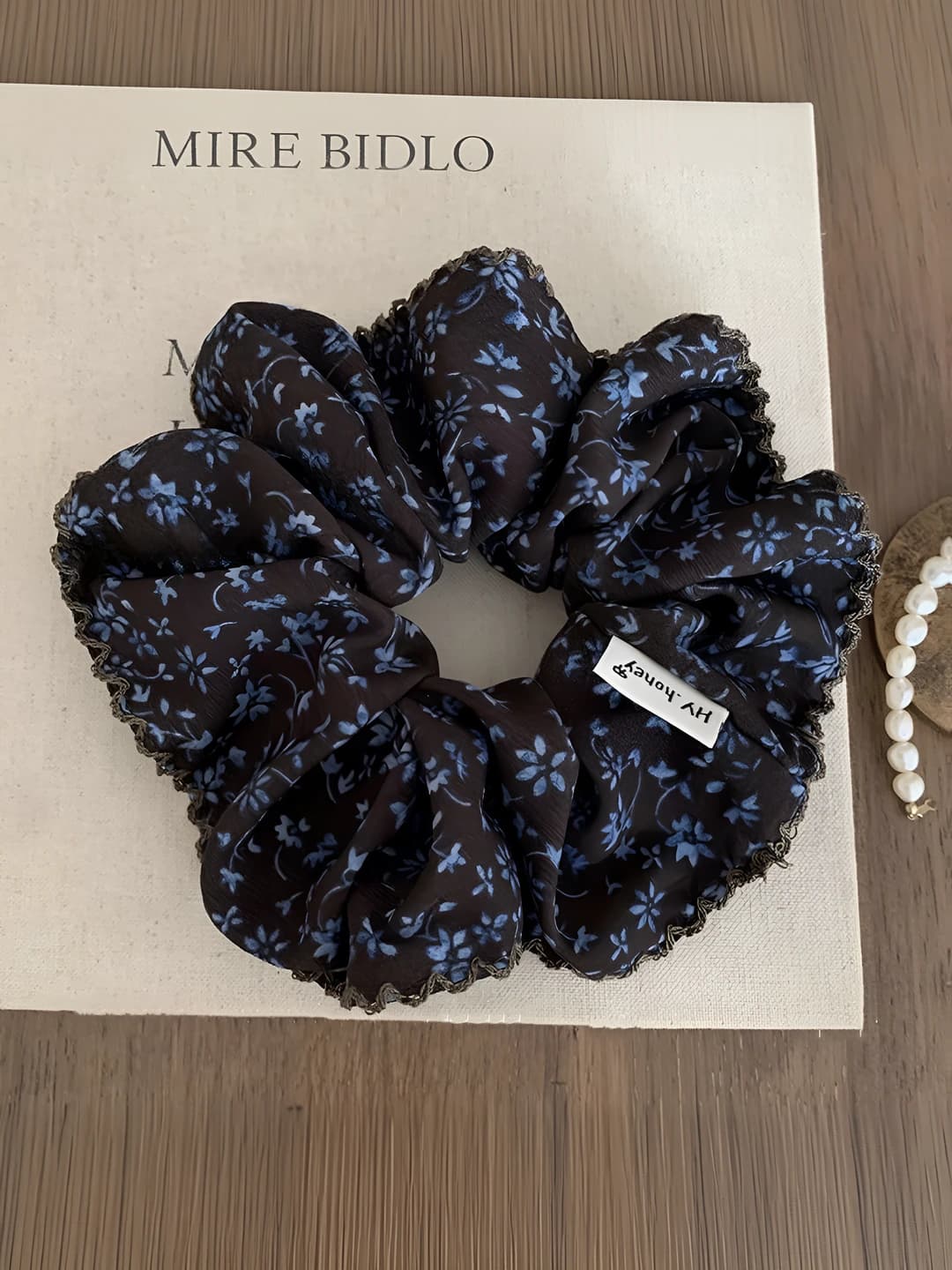 Coffee-blue floral, 14 cm