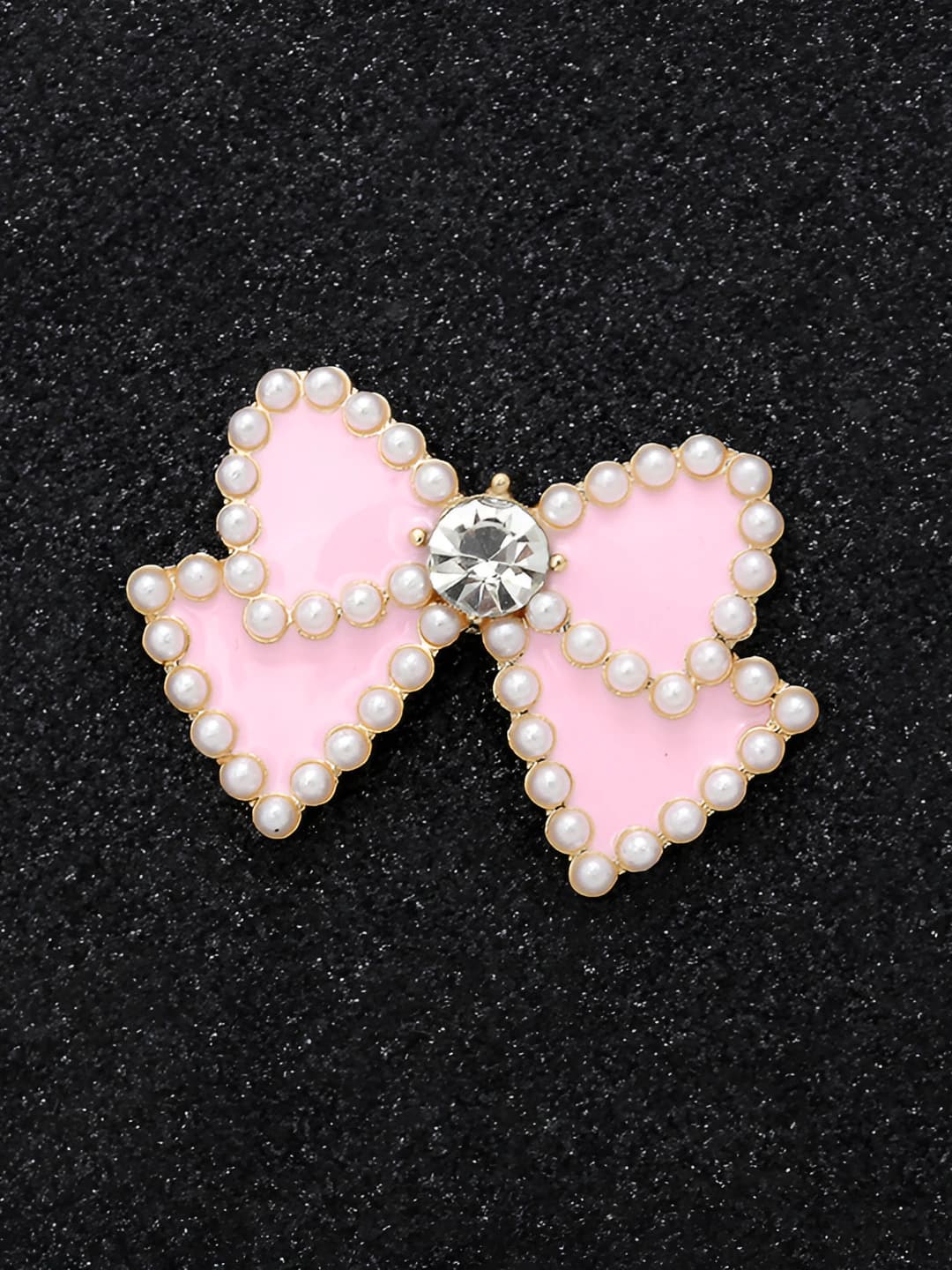 Gold base, pink bow
