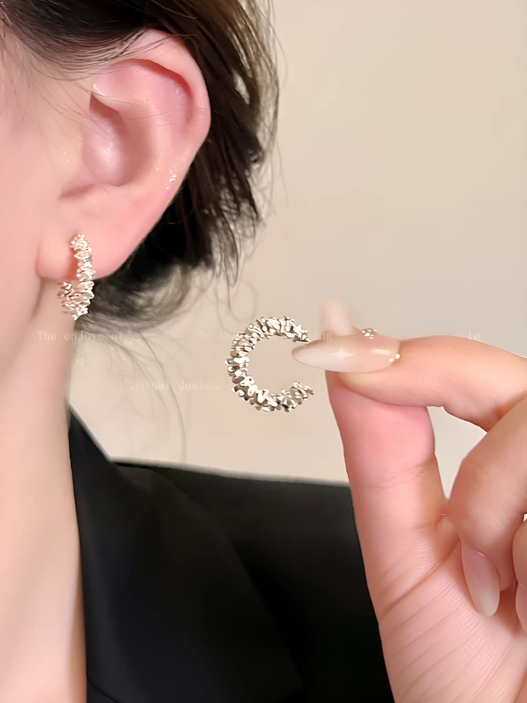 Серебро, мелкий узор, серьги 1.5 см