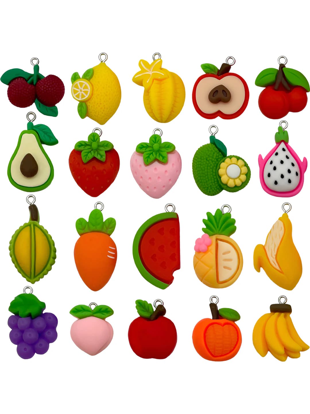 20 pc mixed medium resin fruit set - 20 styles