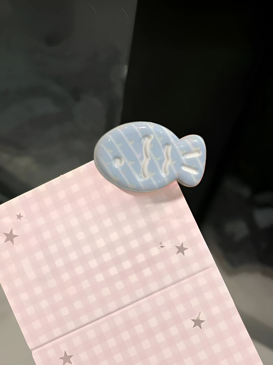 Print sea salt striped fish clip, 3.2 cm