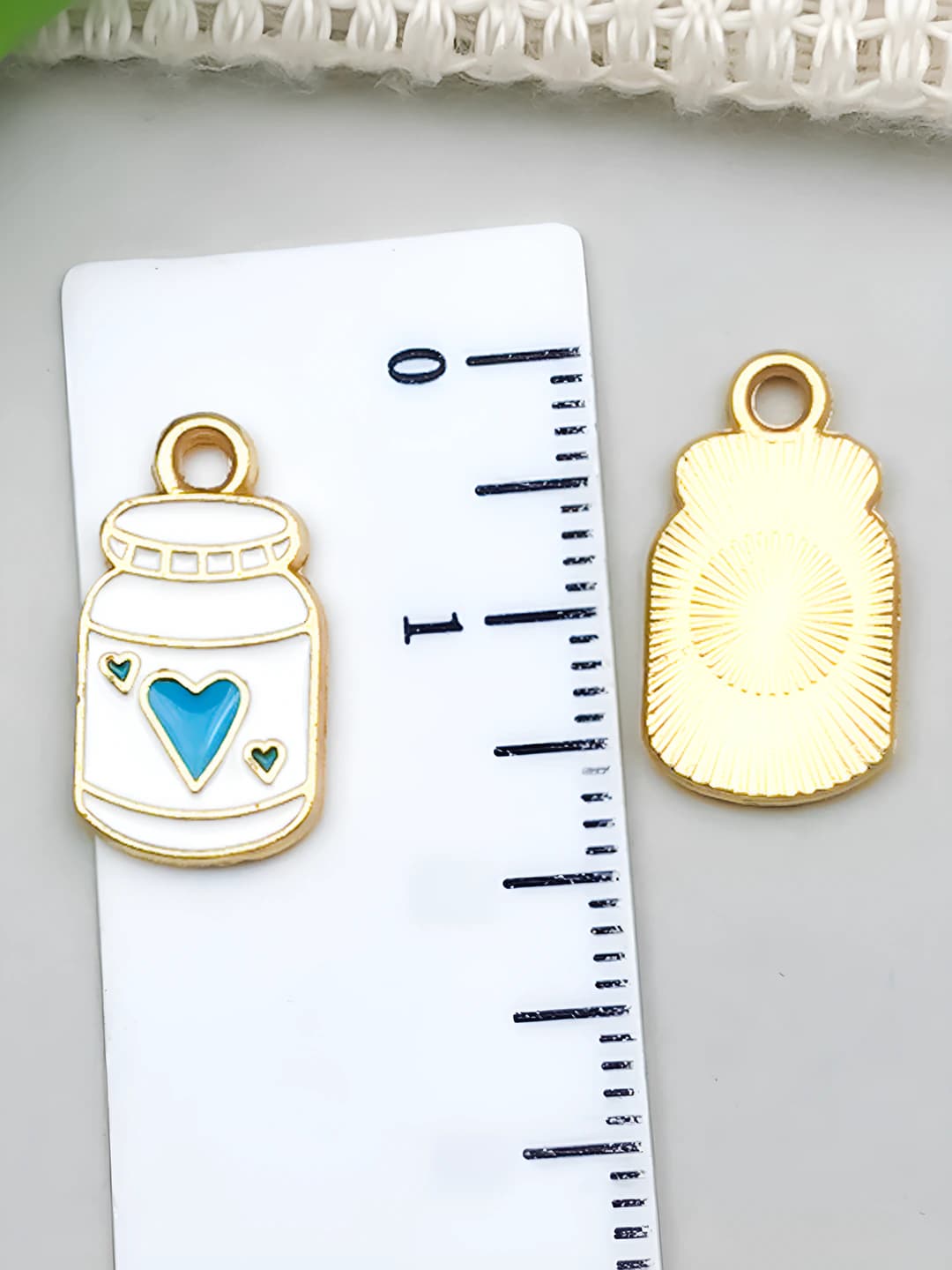1 шт бирюзовый белый детский сердечко бутылочка 17x10mm-0.9g