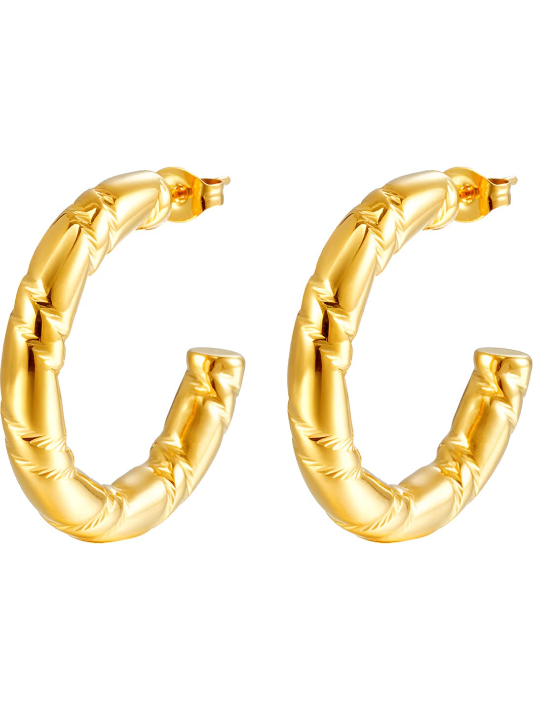 Ikki qatlamli, bo'sh, C shakl, oltin, MS-527A
