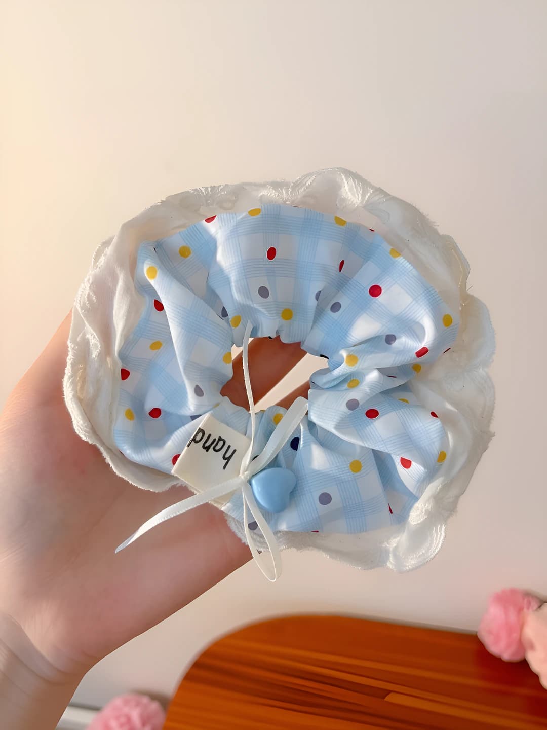 2# Blue, polka dot, 10 cm
