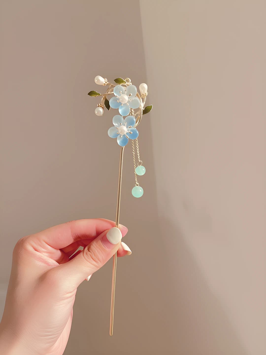 Blue double flowers