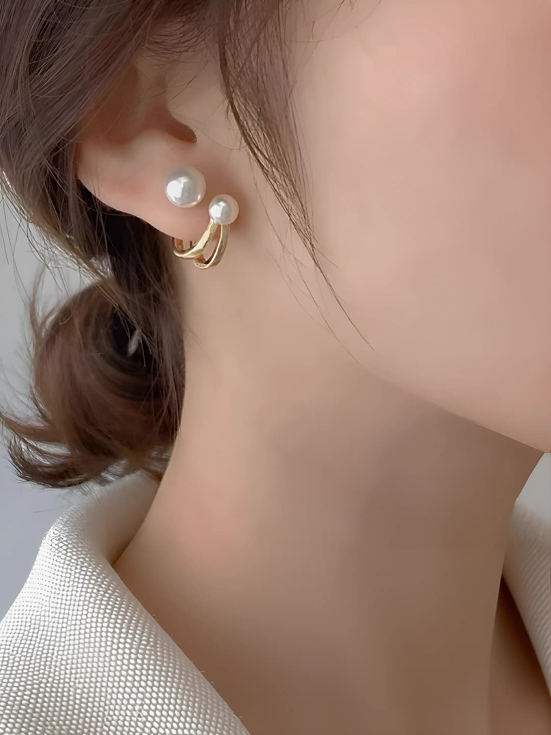 E-005 double layer C-shape, white