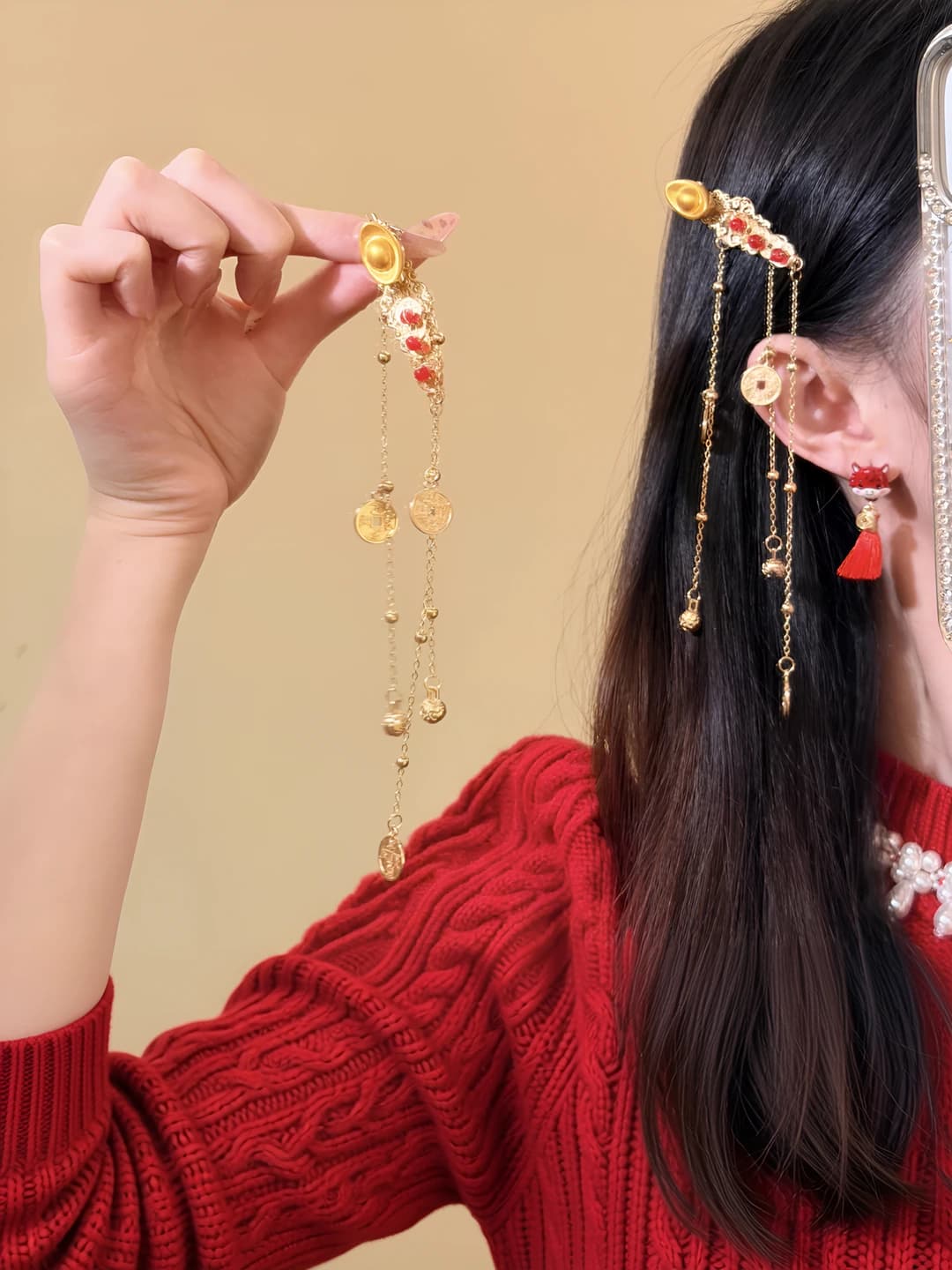 Yuanbao tassel, pair