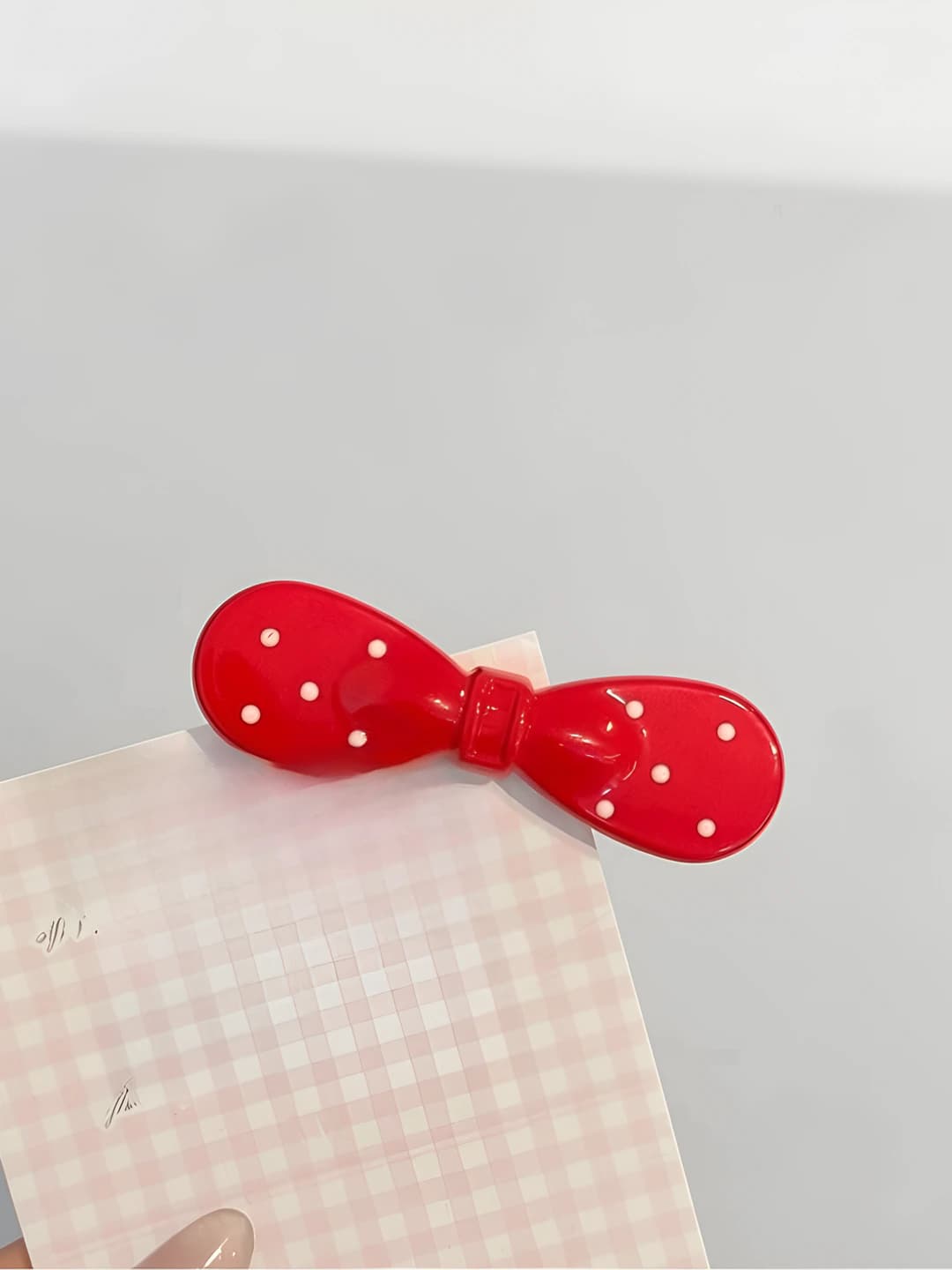 1# Makaron bow soch klipsi - Qizil