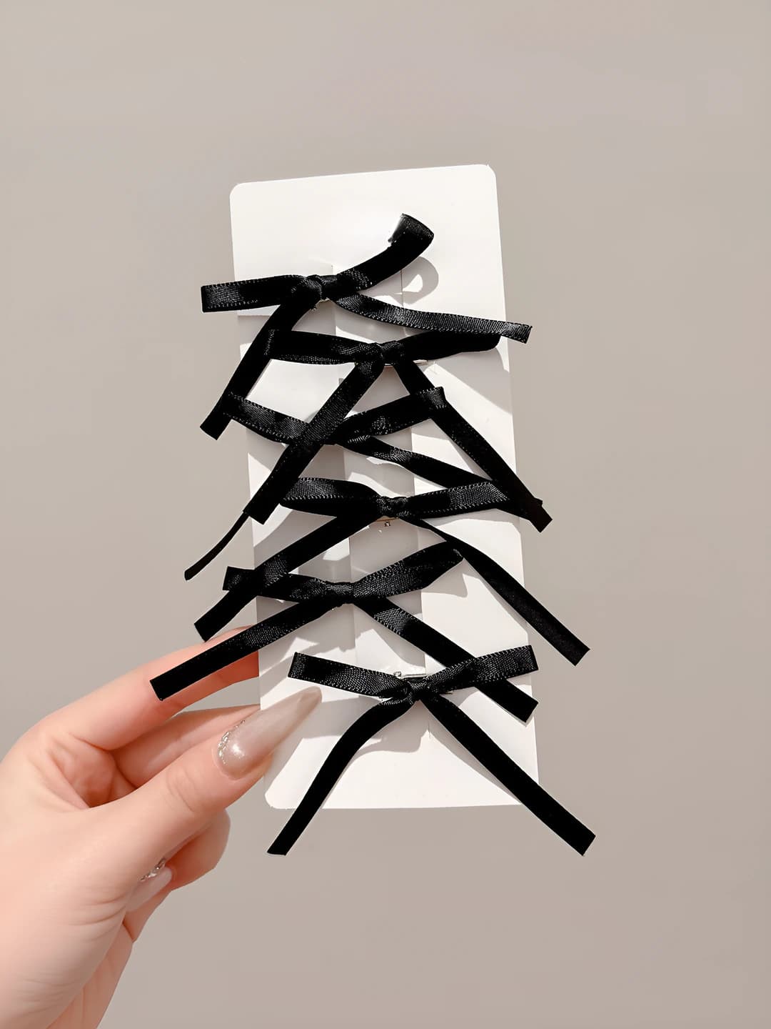 3# Black French polyester ribbon 6 pcs