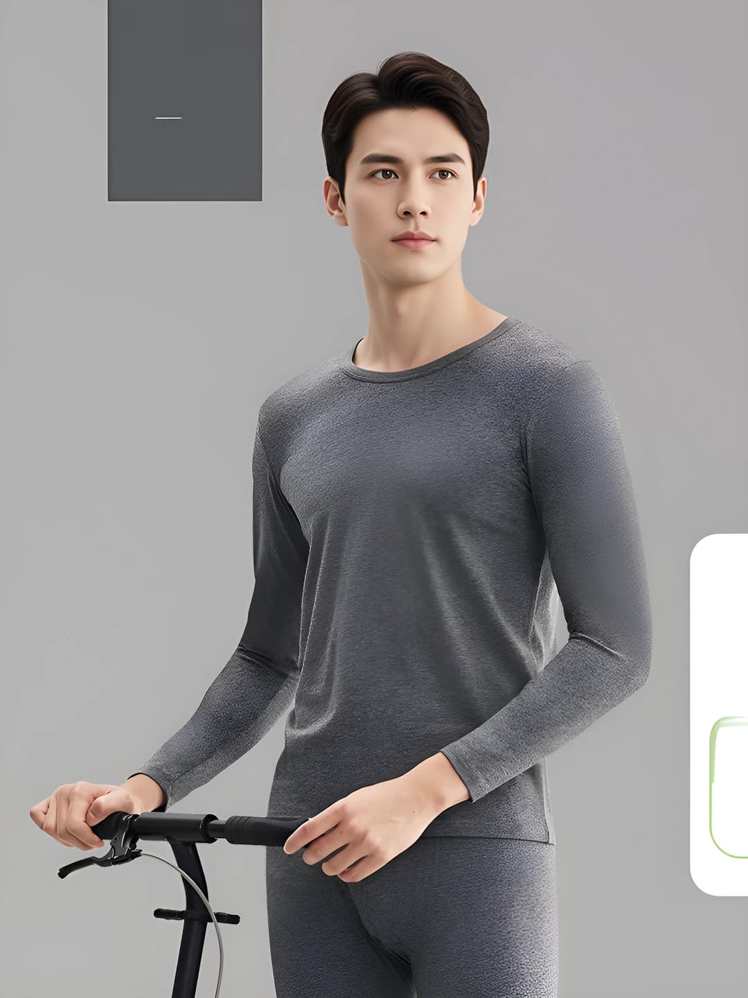 Men's top, medium grey