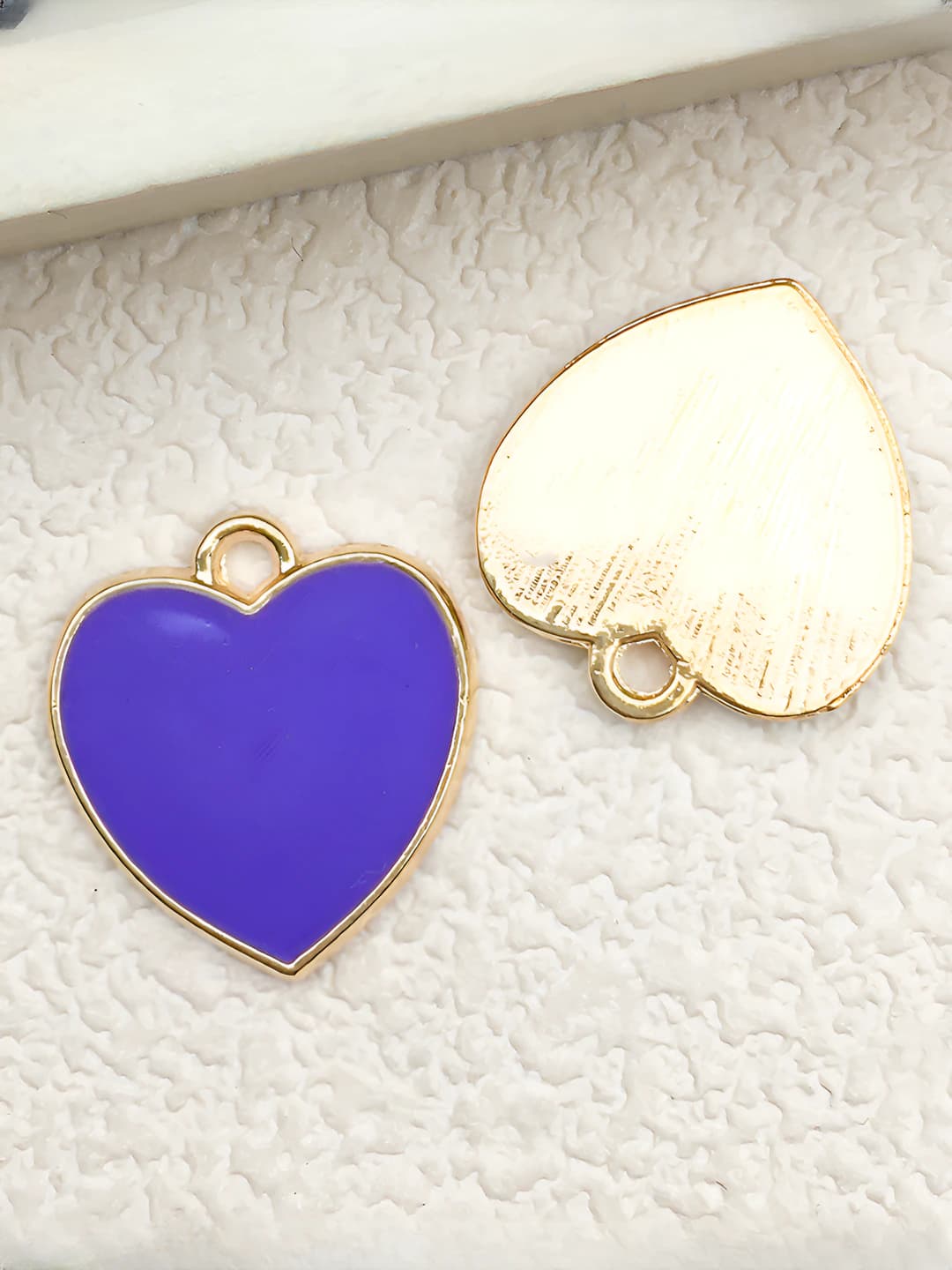 1 pc purple large heart 17x19mm-2g