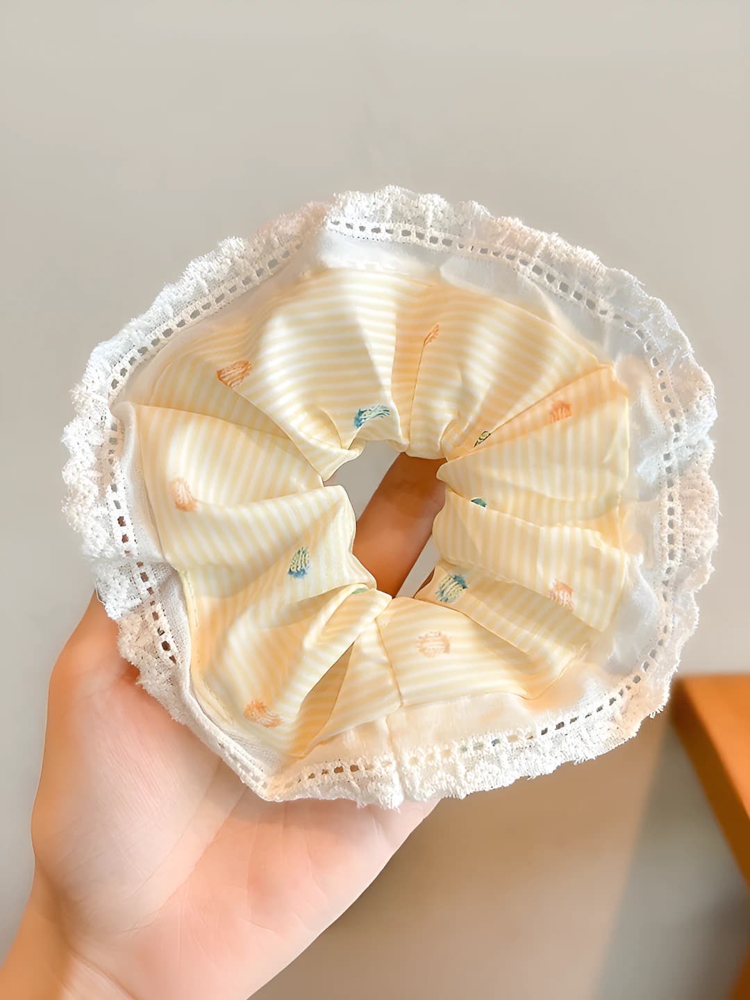 Polka stripe, yellow 12.5 cm