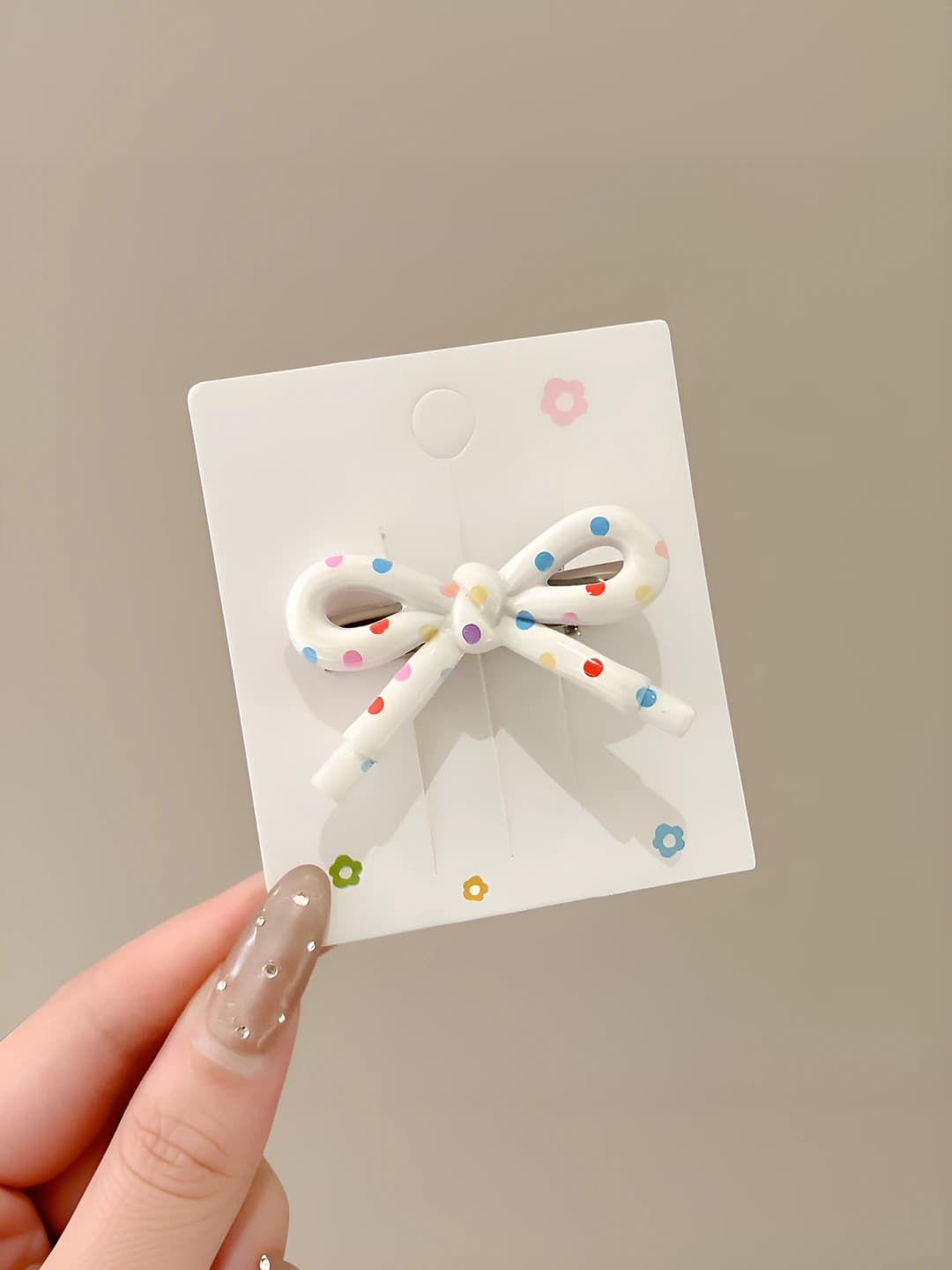 1# Bow [Yellow polka dot] - 5 cm