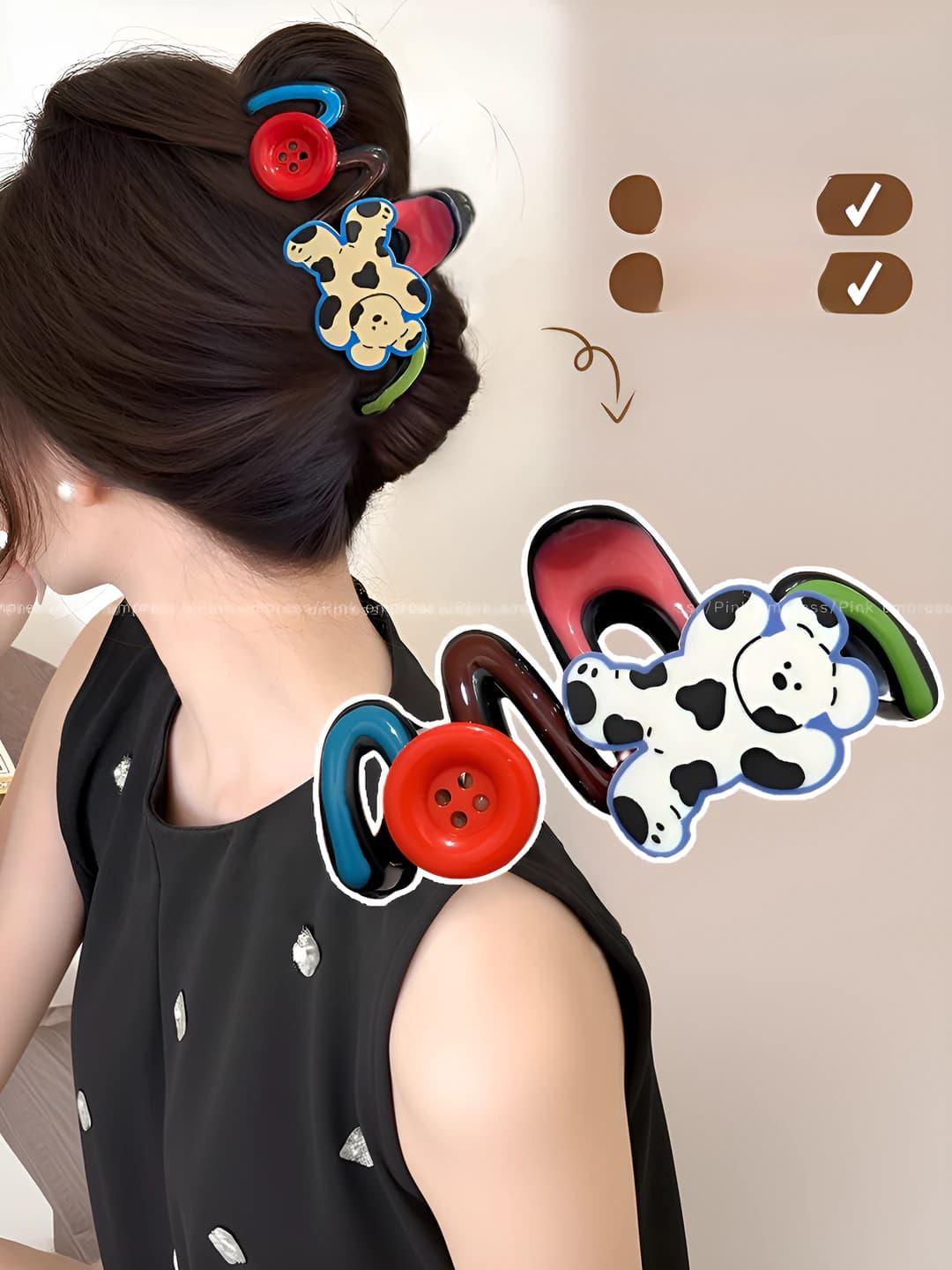 1# Button dog clip # approx 10.5 cm