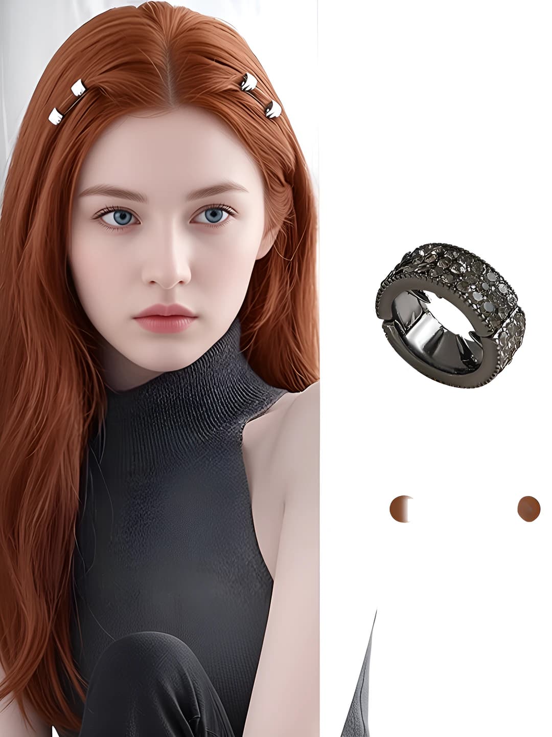 2# Qora metall soch to'qovchi, ~1.5 sm