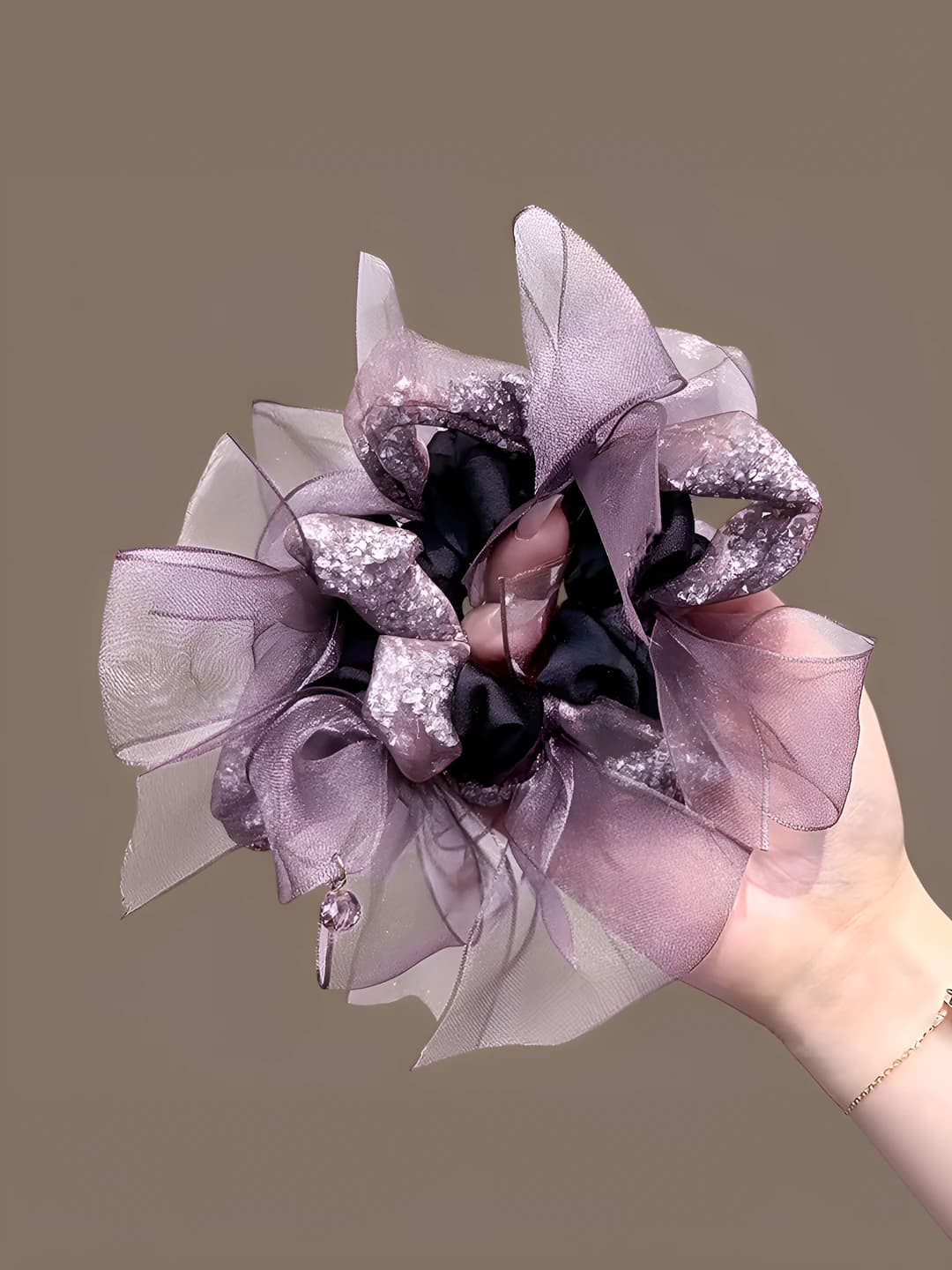 1# Purple bow, small diamond, ~15 cm