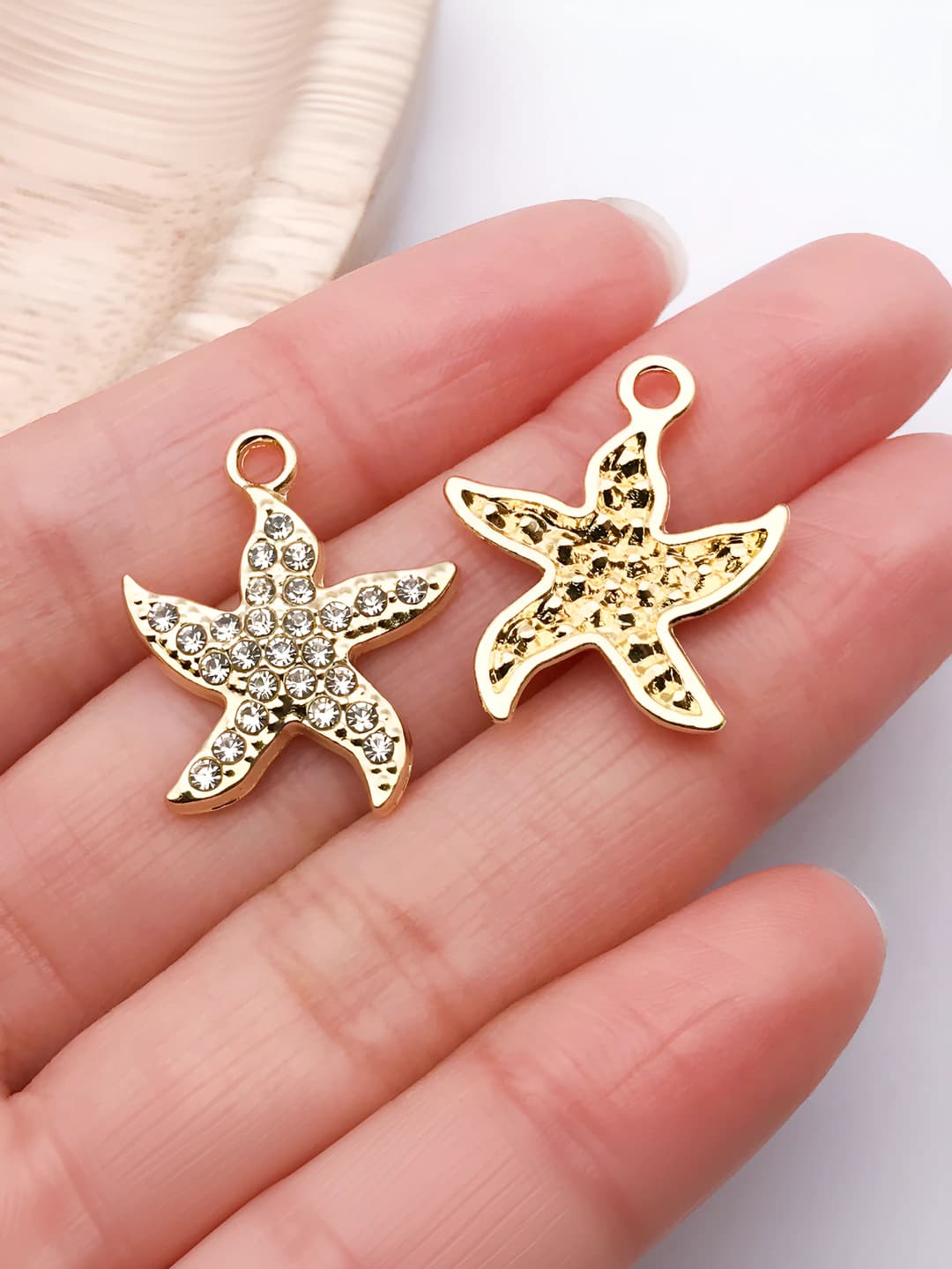 Plated diamond star 22x19mm-1.3g
