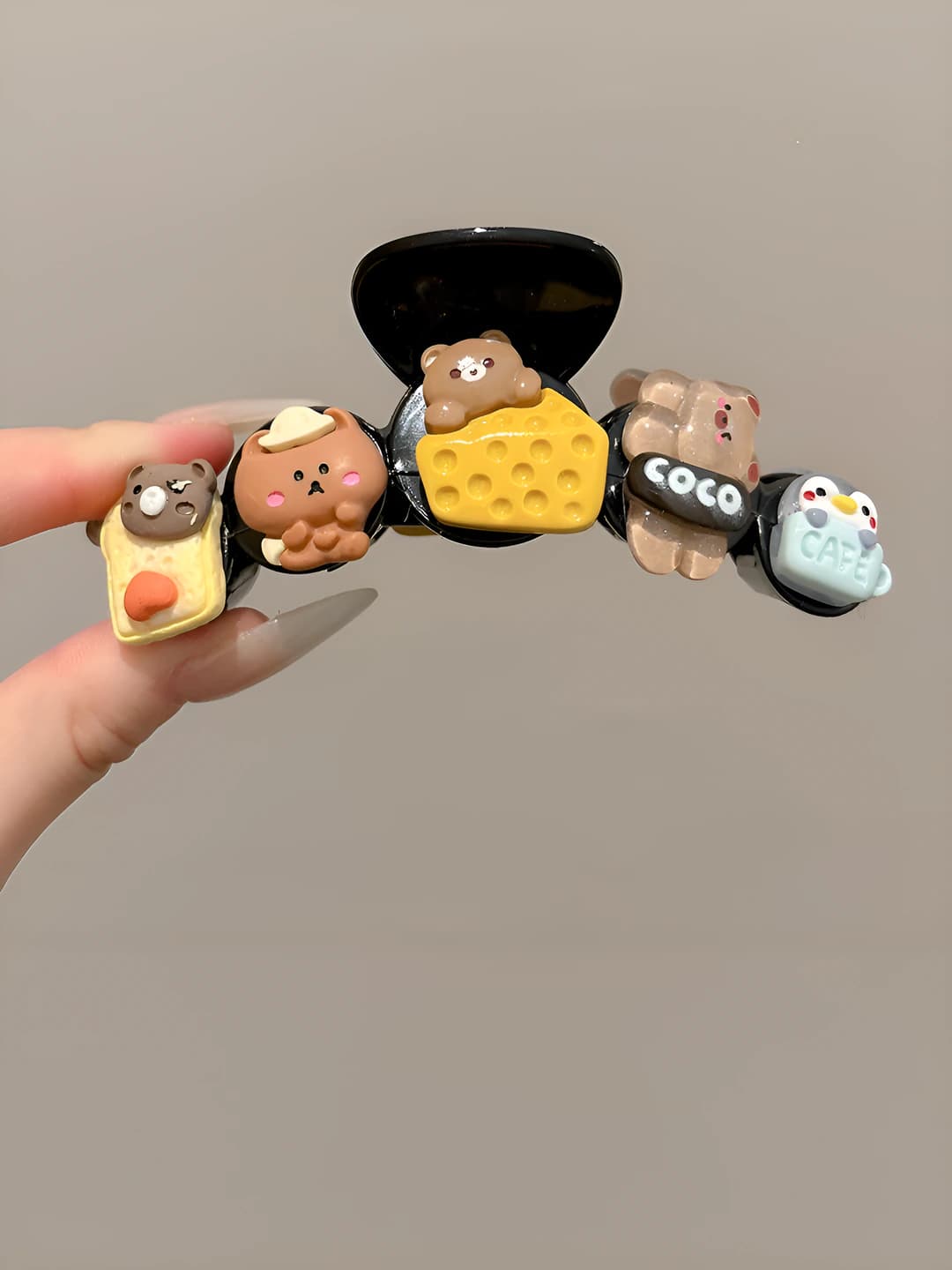 Cheese bear, black 10.5 cm