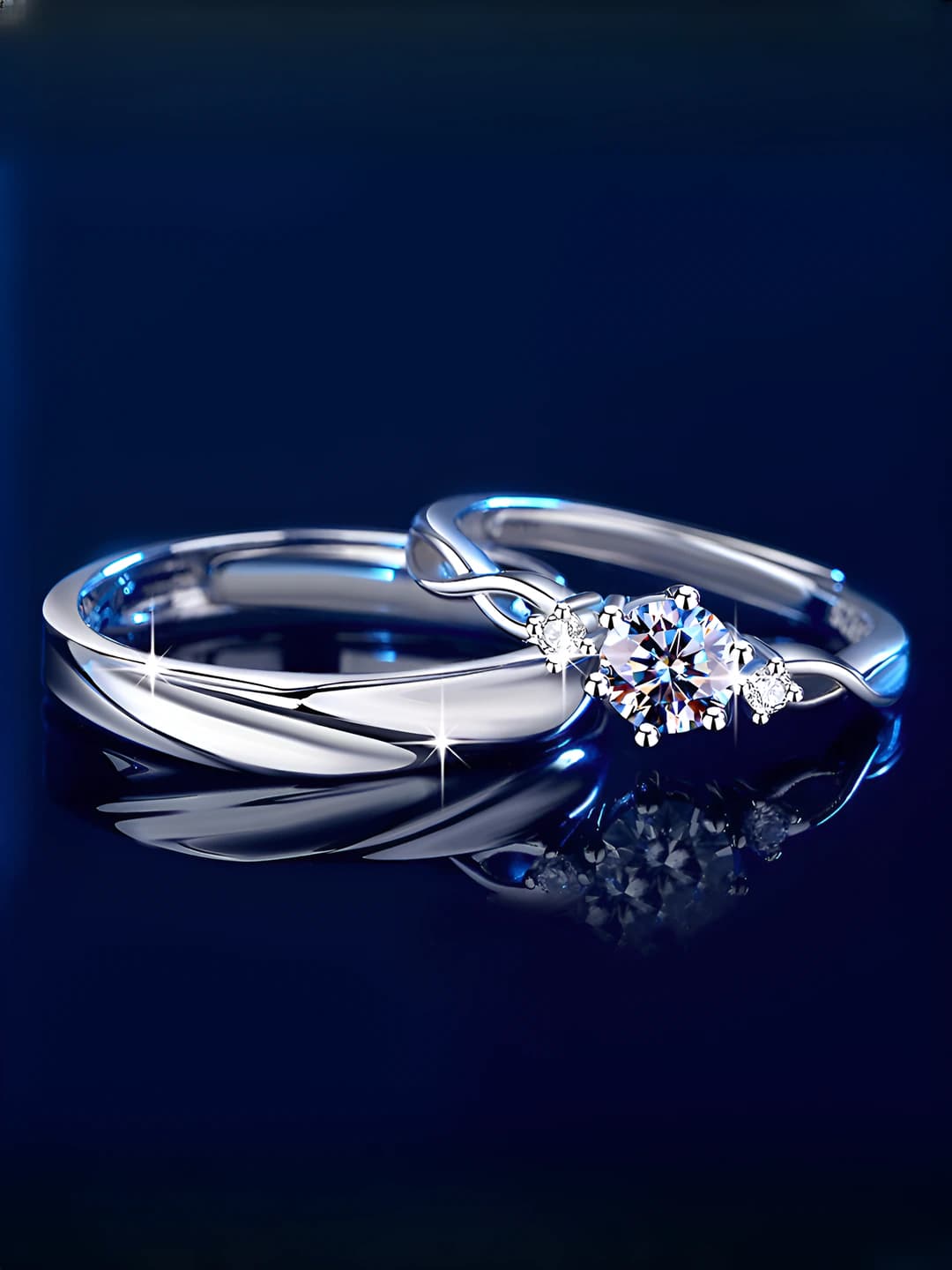 Женские кольца для пар с моissanite, элемент дизайна Мёбиуса, с камнями, стиль легкого люкса