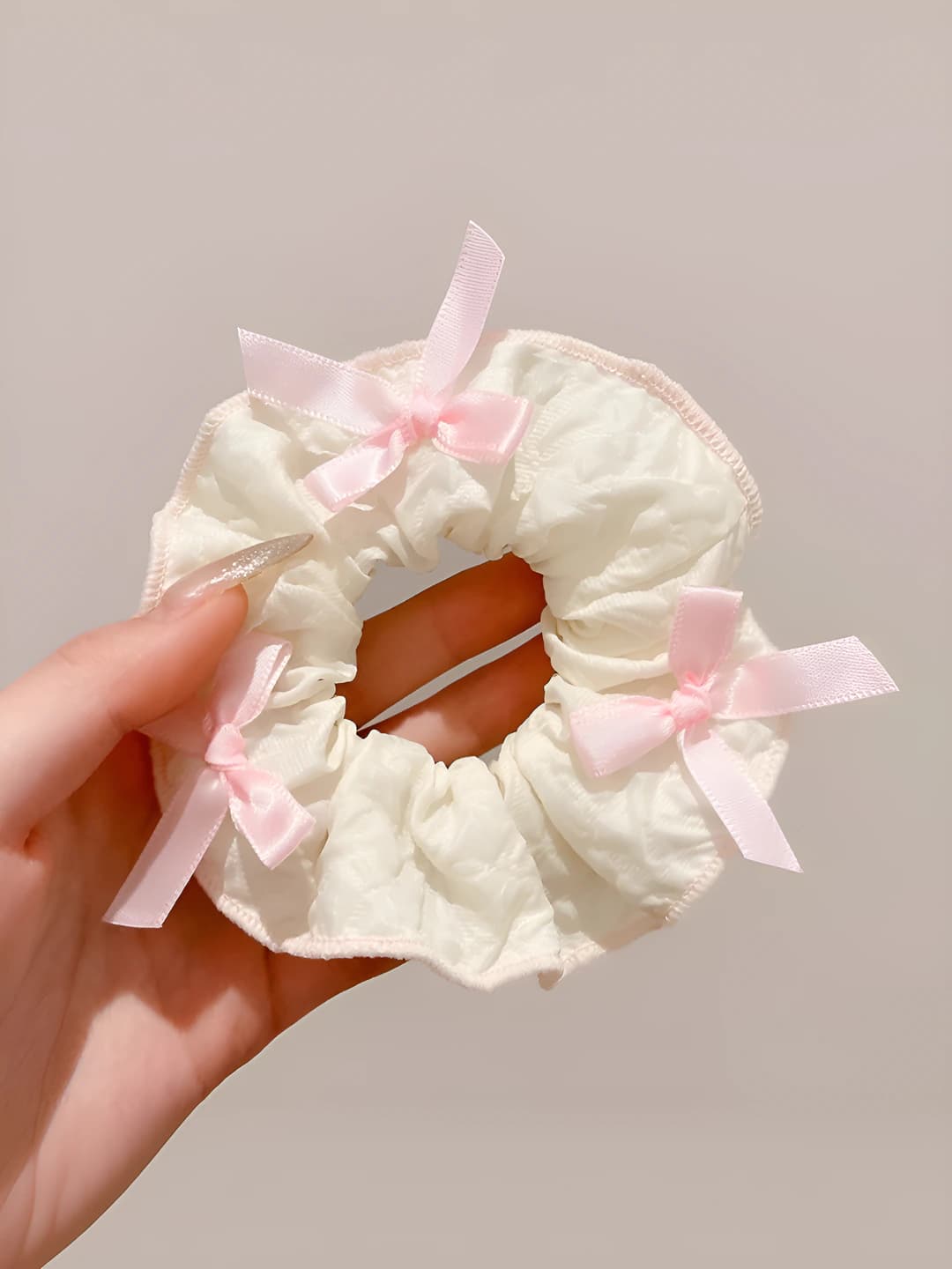 Pink, bow, 11 cm