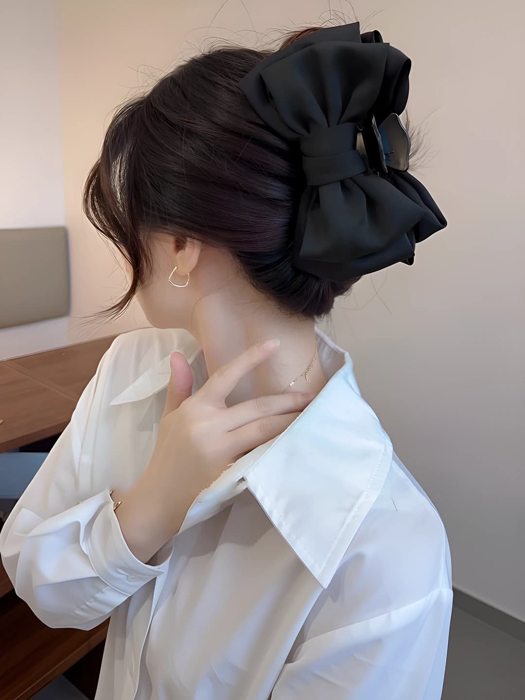 5# Wavy bow clip 8 cm, bow 13 cm