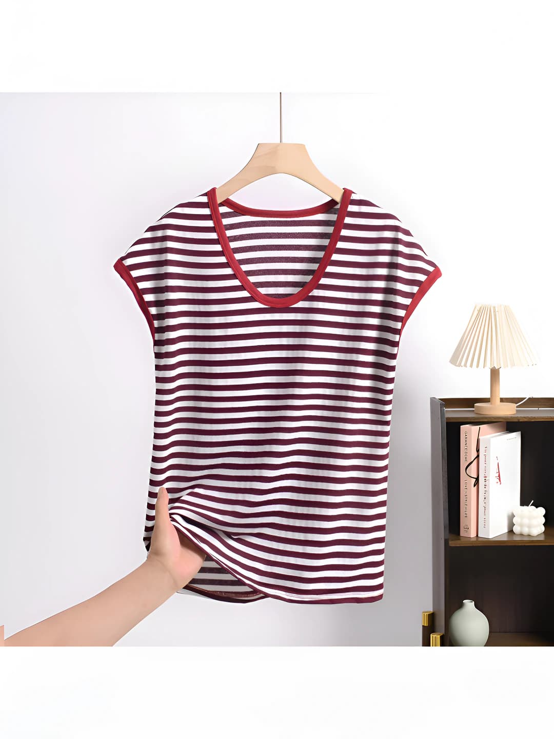 Burgundy striped