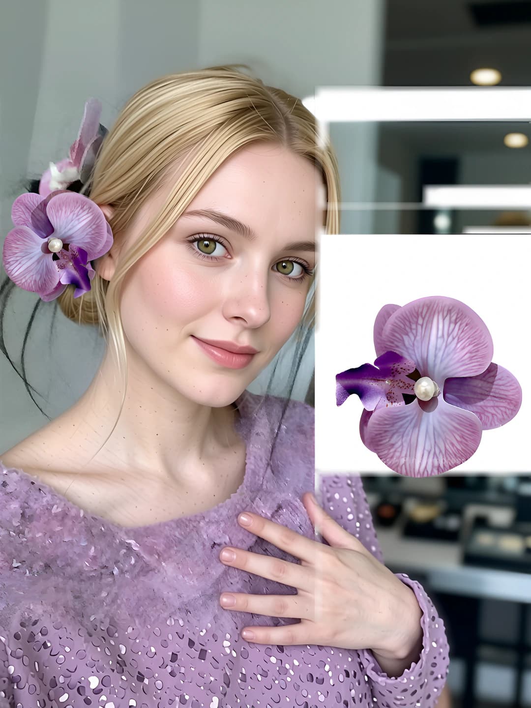 3# Purple phalaenopsis clip 9 cm