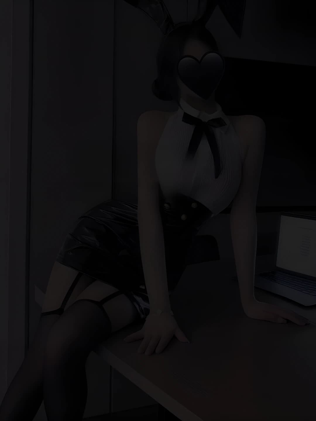 Women's erotic secretary lingerie set: low neckline, mini skirt, polyester fabric