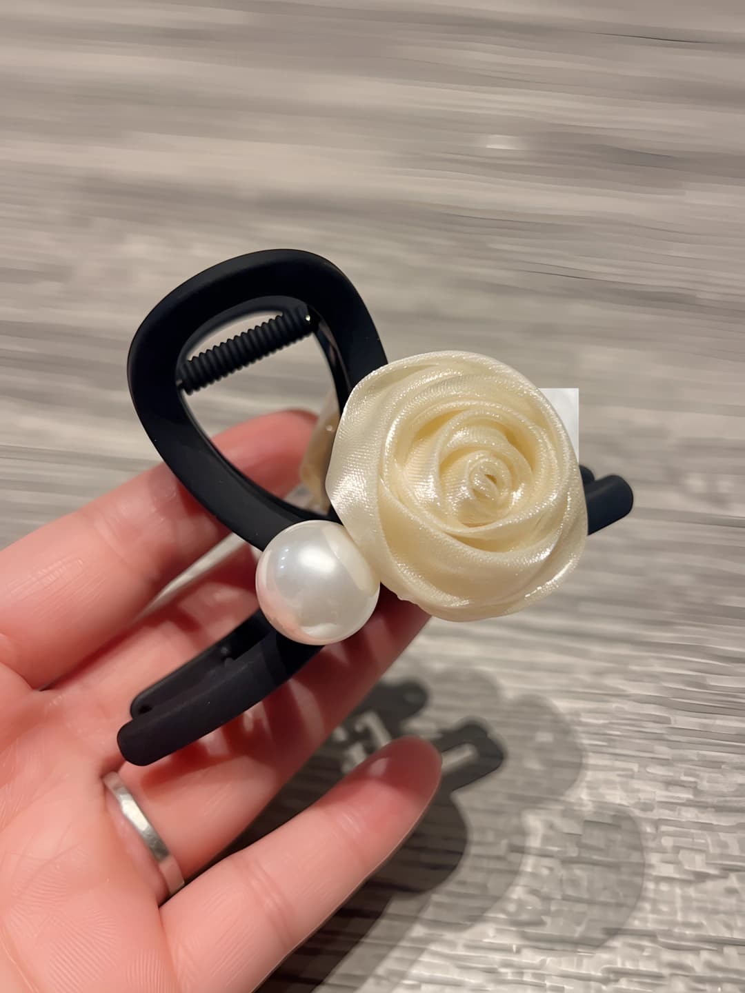 Champagne floral hair clip