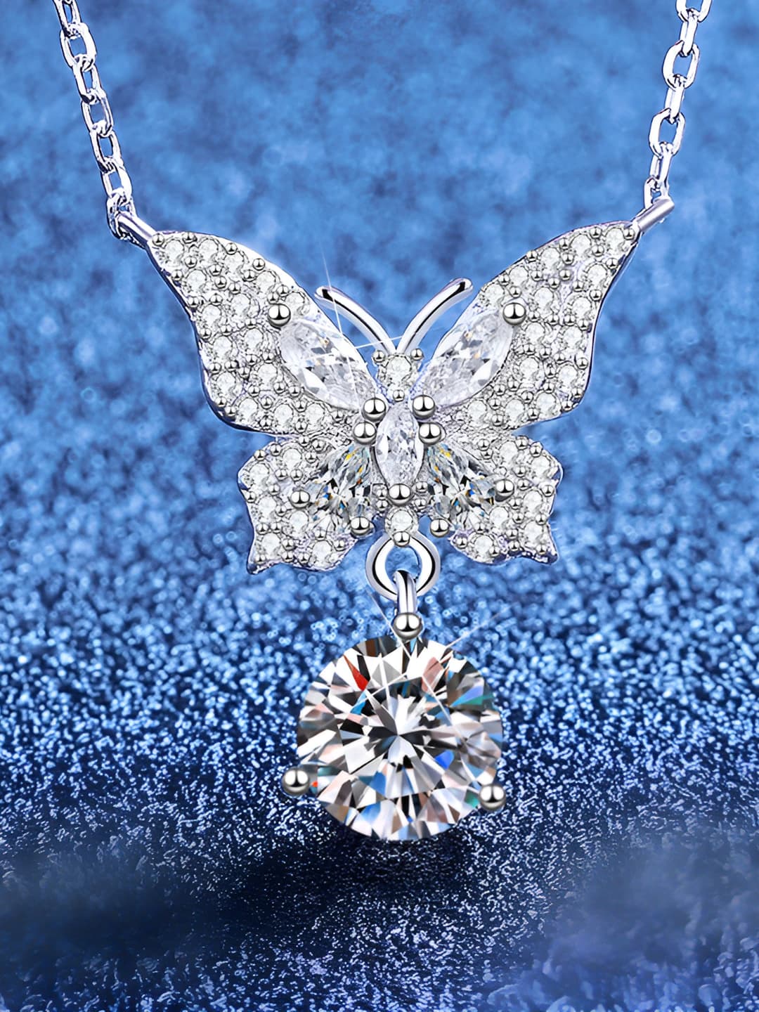 Женское ожерелье с подвеской в виде бабочки из серебра 925 с моissanite, элемент дизайна: бабочка, стиль: шанель, легкая роскошь