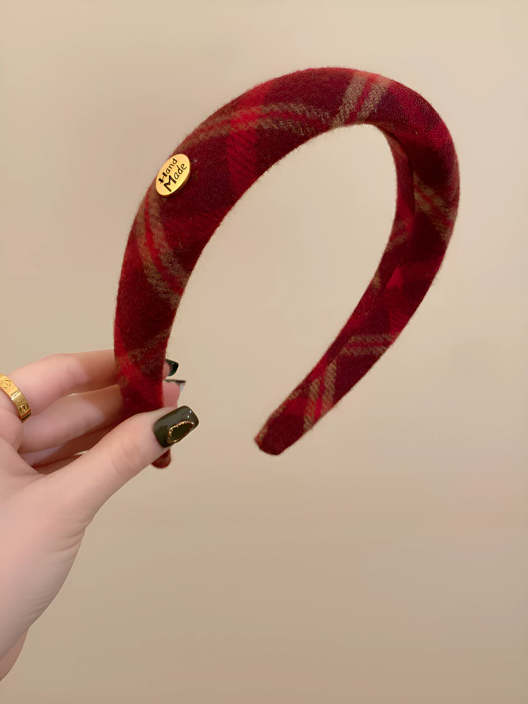 Dark red gold logo