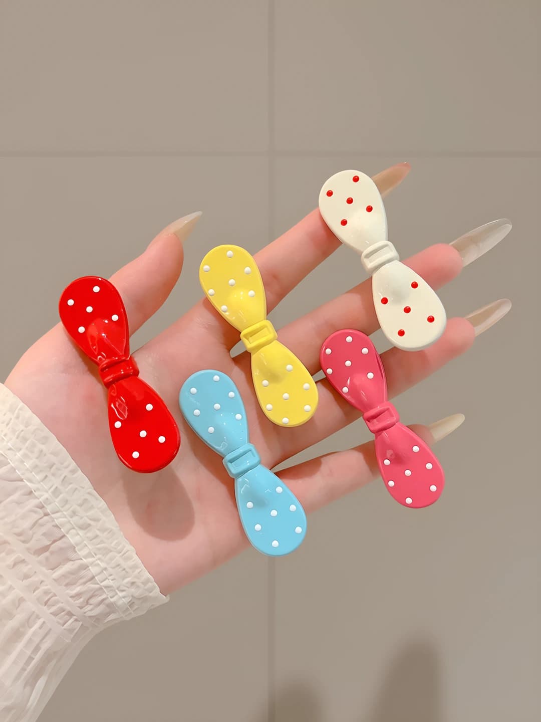2# Multicolour bow, 5 pcs