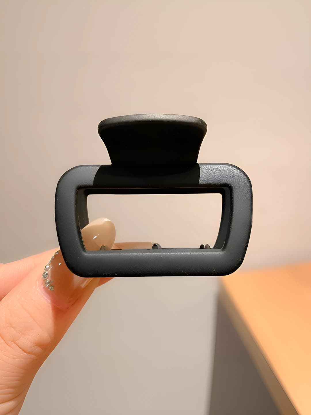 Black, square clip, 5 cm