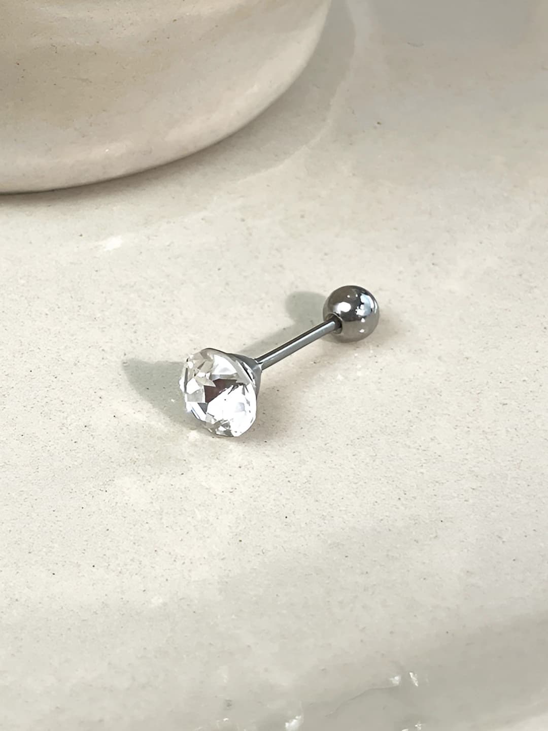 35#White earring one