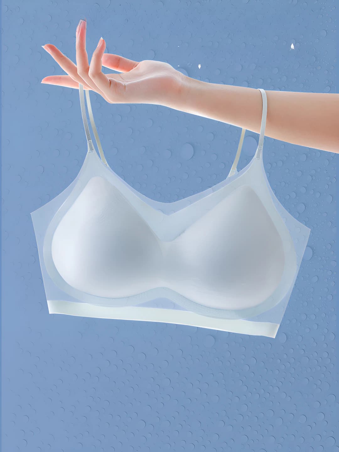 Women's ice-silk fabric bra, seamless, breathable, thin, sports tank top style, summer