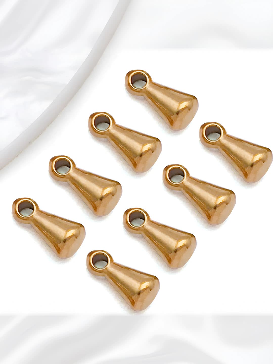 Gold steel tag, 3x6x3mm, 0.14g