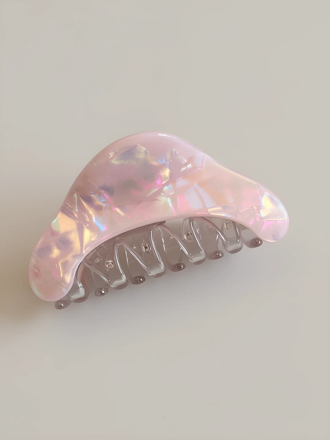 Women's pink acetate hair clips and combs, casual style, handmade