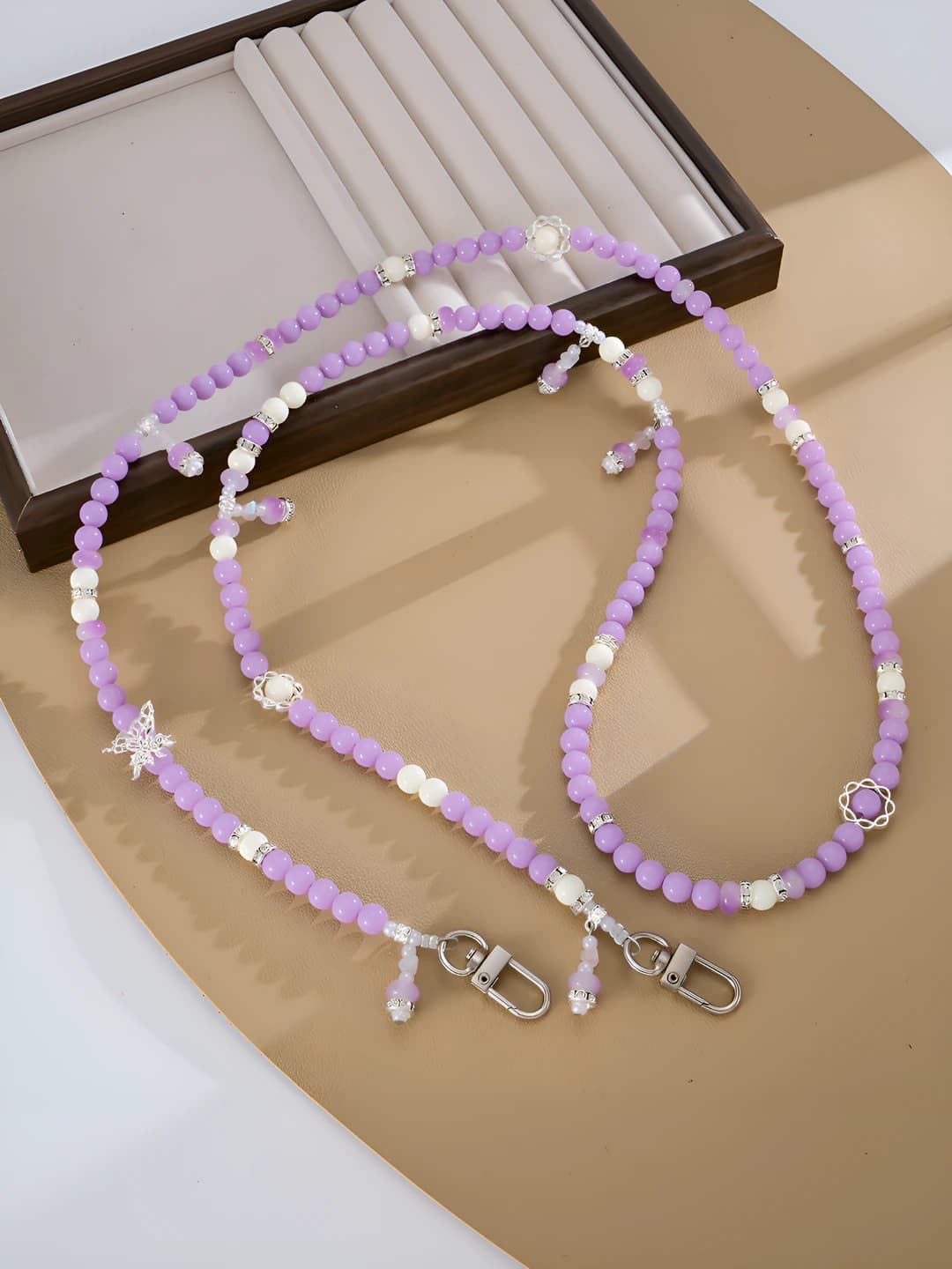 K6265 Cutout butterfly+small pendant purple