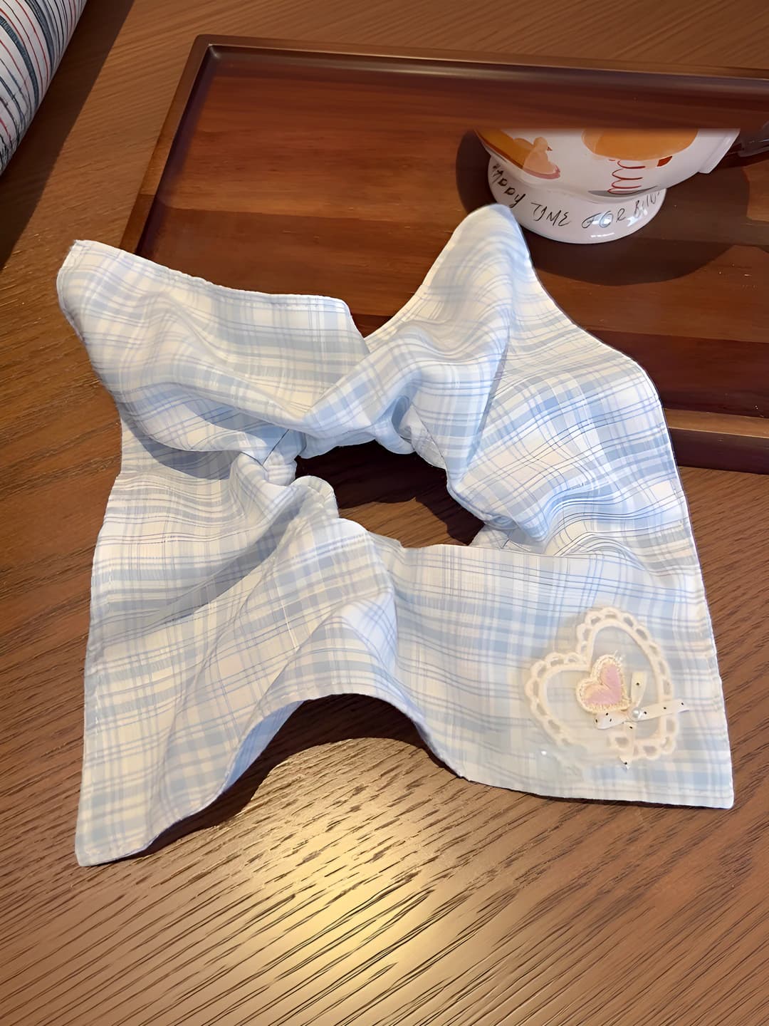 5# Plaid heart square 21*22 cm