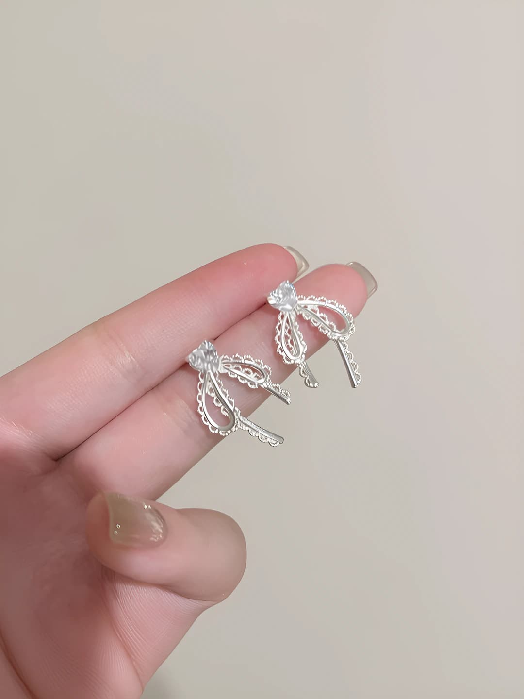 9# Heart bow earrings E6758
